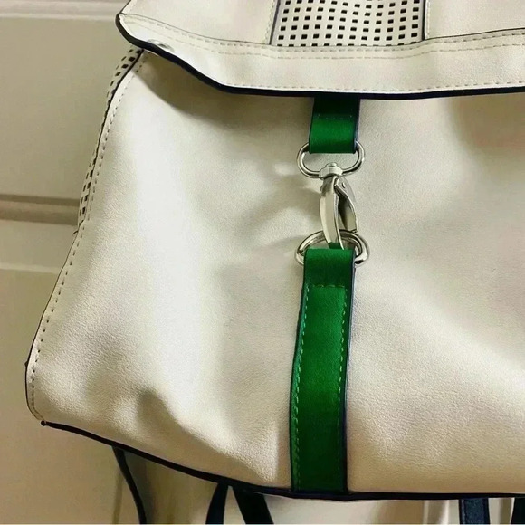 Danielle Nicole ~ mini bagpack ~ white and green~good condition - Picture 2 of 6